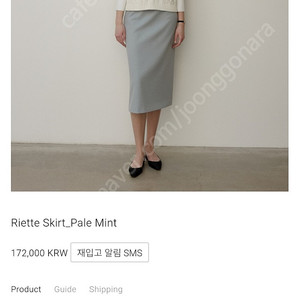 비뮤즈 Riette Skirt 페일민트 24ss 팝니다