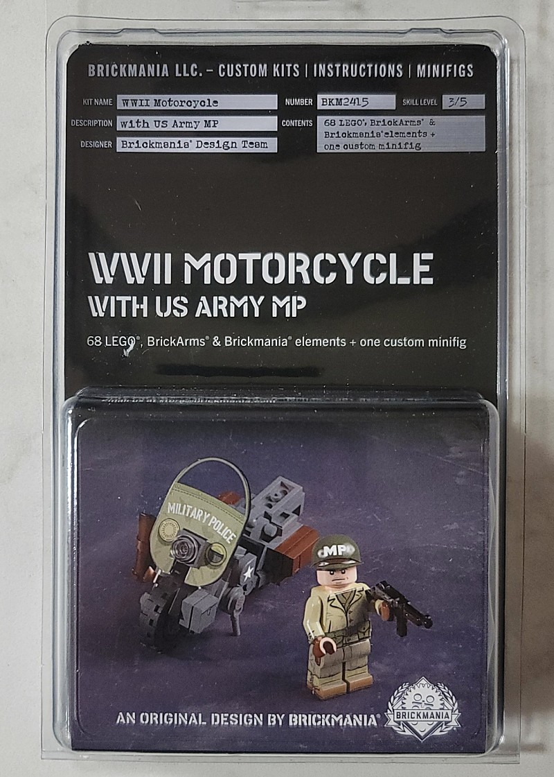 레고 브릭매니아 brickmania WWII Motorcycle with US Army MP 팝니다.