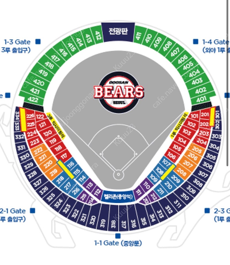 6/8 두산기아 3루 116구역 2연석, 1루 테이블석