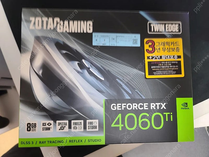 지포스 조텍 RTX 4060 Ti 트윈 엣지 4060Ti 조탁 팝니다.