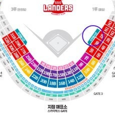 6.6(목) 14:00 SSG랜더스 vs 삼성 1루 응원지정석 2장 양도합니다.