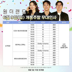 원더랜드 무대인사 A열 연석