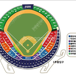 6/12 수요일 두산vs한화 3루 오렌지석 222블럭 2연석