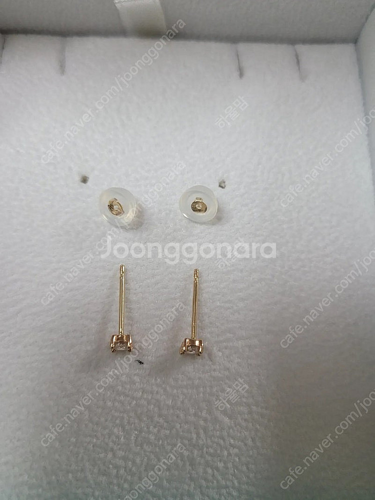 스톤헨지 14k 로즈골드 큐빅 귀걸이--1
