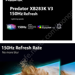 Acer Predator XB283K V3 28인치 4K 150Hz 게이밍 모니터 신품 판매