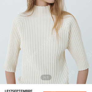 le17septembre le917 르917 RIBBED MOCK NECK HALF SLEEVES TOP [IVORY]