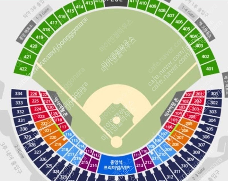 기아 두산 6월 07일 1루 네이비석 306블럭 2장
