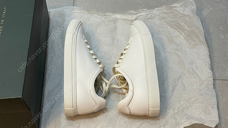 제누이오 페르페토 송아지가죽 이태리산 스니커즈 화이트 225 새상품--3