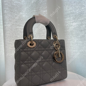 LADY DIOR 스몰 백, 연회색 (상태:상)