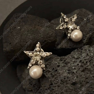 라다 귀걸이 2개 STAR PEARL EARRING, 바로크펄 star earring