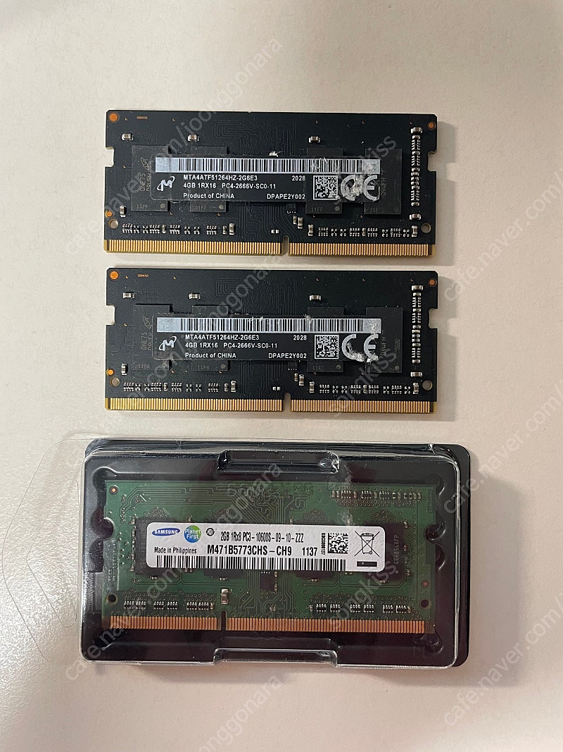 아이맥, 노트북 메모리 마이크론 DDR4 4GB(PC4-2666V) 2개 + 삼성 DDR3 2GB(PC3-10600S) 1개