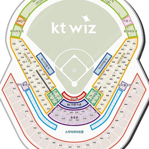 6월 8일(토) 수원 KT위즈파크 KT VS 엘지트윈스 3루 응원지정석 119구역 2연석(통로아님) 양도 합니다.