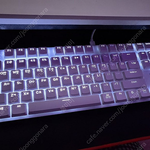 앱코 K640T SLIM 기계식 텐키리스 키보드 화이트 청축