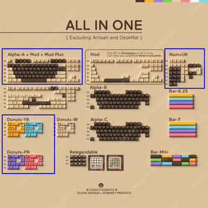 커스텀키보드 qk100 브라운 + DMK 도넛 일괄 판매합니다.