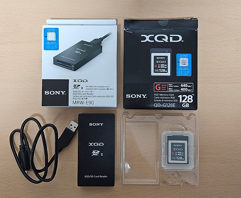 소니 XQD 128GB + 정품 리더기 풀박스