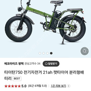 타이탄750전기자전거 21AH 카키