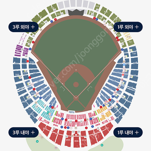 (카리나시구)6/9 더블헤더2차전 SSG vs 롯데 사직구장 응원석 1루 내야상단 왼쪽 135블록 통로 2연석