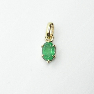 14k 0.8ct 에메랄드 심플 펜던트 5월탄생석