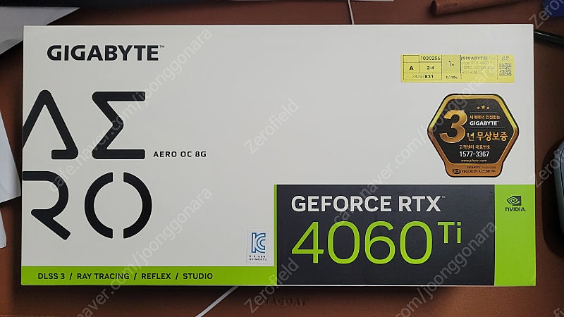 [GIGABYTE] GeForce RTX 4060 Ti AERO OC D6 8GB 제이씨현