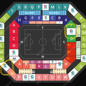축구 대한민국 중국 2등석B 2연석 31열