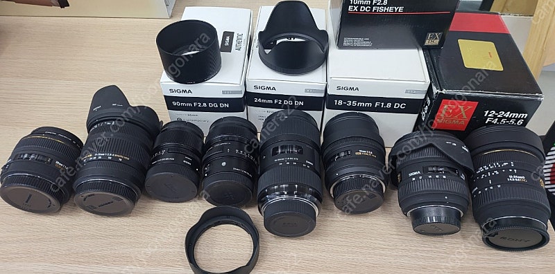 시그마 12-24 소니 a마운트/시그마 24mm f2 소니e마운트/시그마 90mm 소니 e마운트/18-35 니콘/10-20 니콘/10mm f2.8 니콘/17-70 캐논 /삼식이캐논