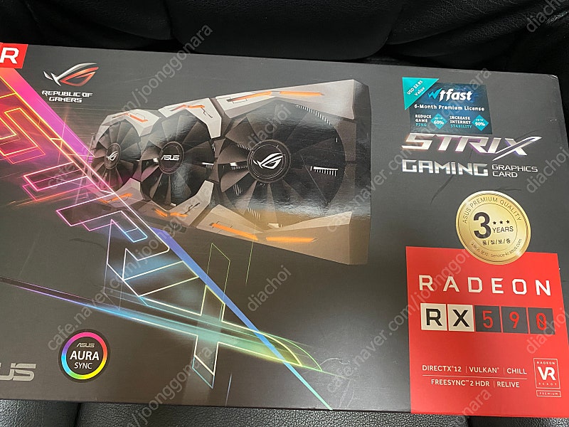 ASUS ROG STRIX 라데온 RX590 8G GAMING 3팬제품 풀박스 판매합니다