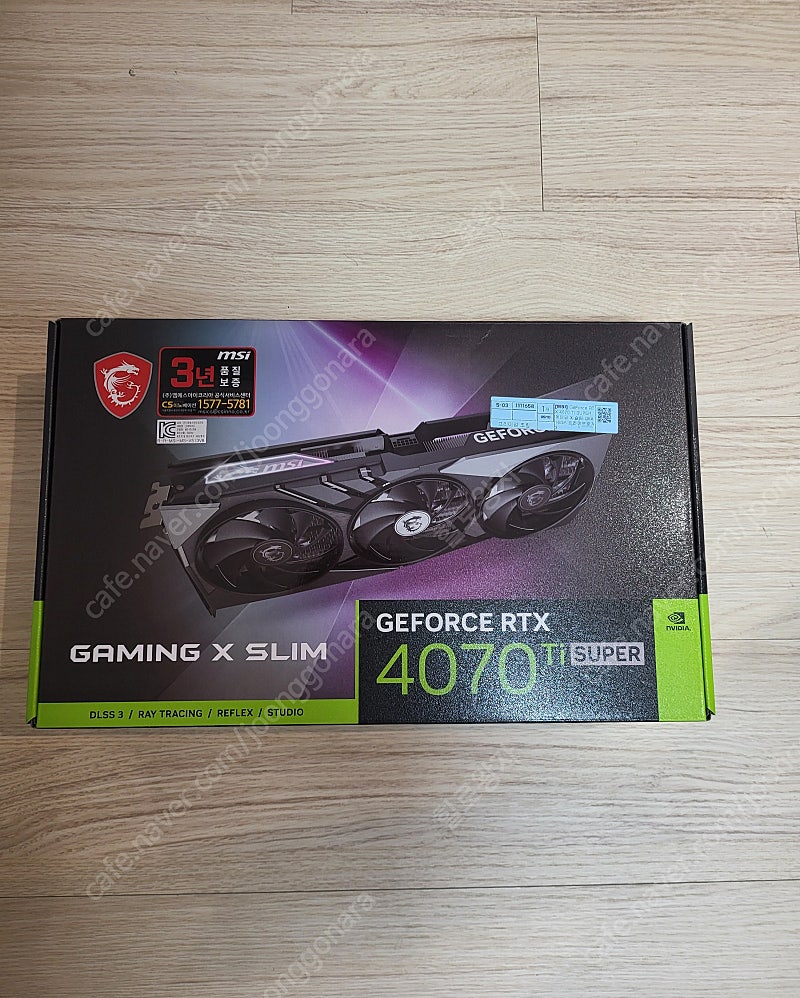 GeForce RTX 4070 Ti Super 게임 X 슬림 D6X 16GB 트라이프로져3 팝니다!