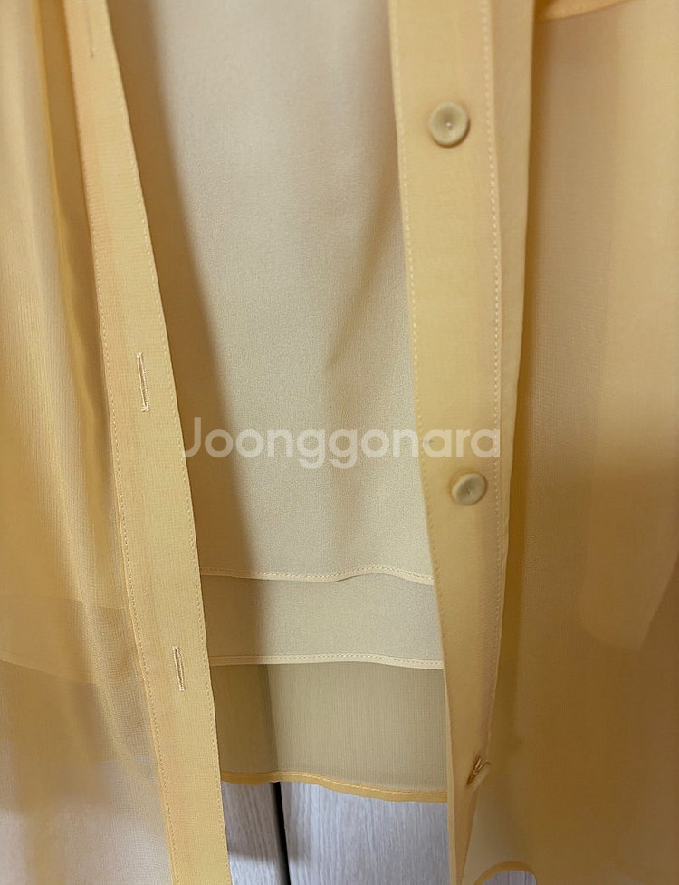 한섬 오브제 시스루 칼라 셔츠 82--3