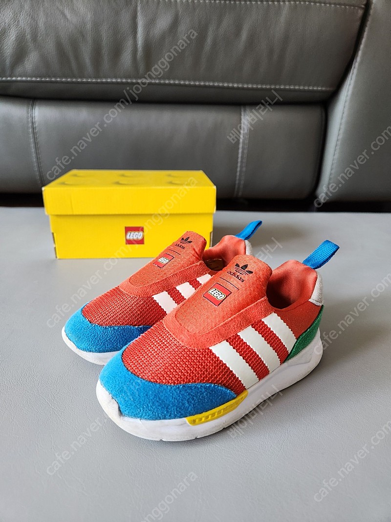 아디다스 키즈 레고 140 슬립온 ZX 360×LEGO 볼드 ORANGE WHITE BLUE