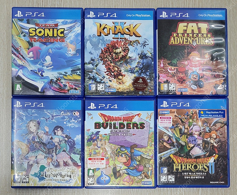 ps4 팀소닉레이싱, KNACK 2 , 팻프린세스 어드벤처, 피리스의 아틀리에, 드퀘빌 , 드래곤퀘스트히어로즈 2