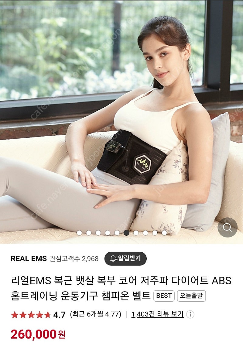 리얼 EMS 복부용 벨트(L) 뱃살 저주파 마사지(미사용)