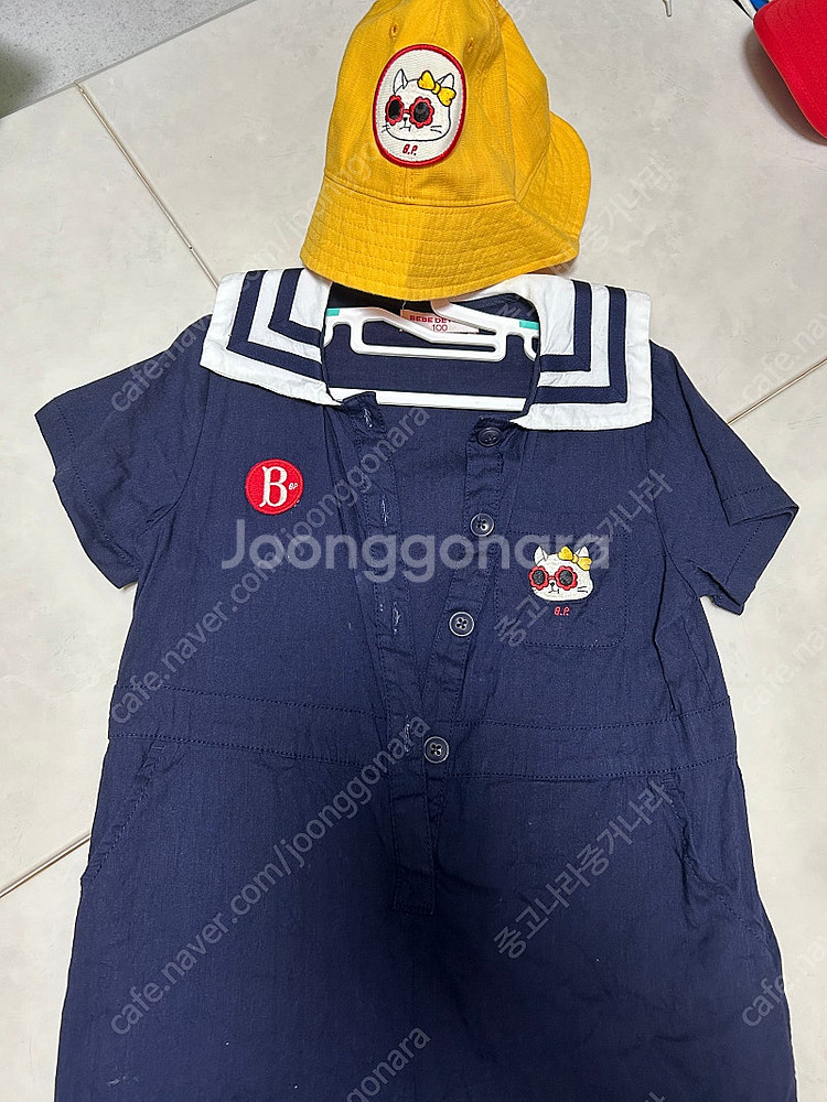 베베드피노 사라 오버롤 모자 세트--1