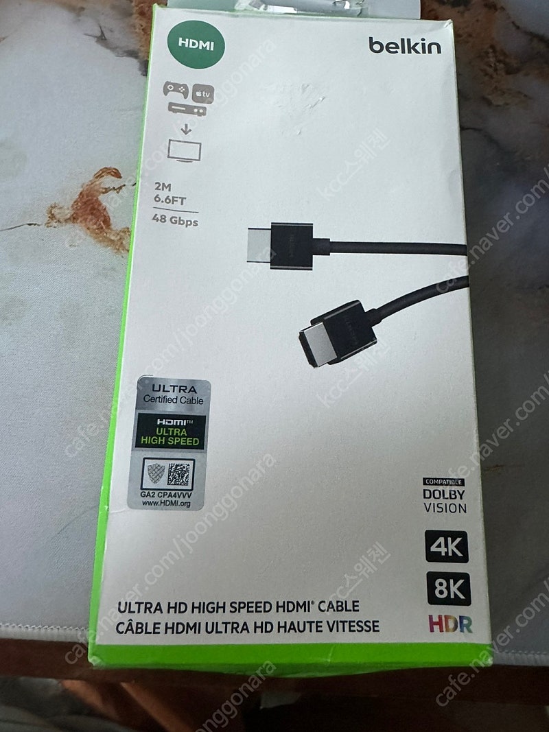 벨킨 울트라 초고속 HDMI 2.1 케이블 Dolby Vision (2M)