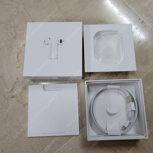 애플 정품 에어팟 2세대 유선 박스+라이트닝 케이블+철가루 방지스티커 5개