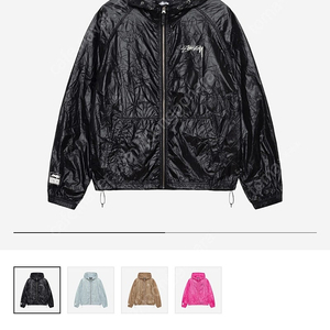 Stussy Beach Shell Wrinkled Nylon Jacket Black 스투시 비치 쉘 링클 나일론 자켓 블랙 XL사이즈 세제품