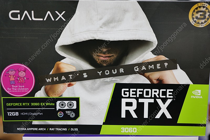 [미개봉] 그래픽카드 갤럭시 GALAX 지포스 RTX 3060 EX WHITE OC V2 D6 12GB