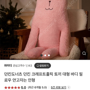 크래프트홀릭 바디필로우 토끼 인형(던킨 인형)