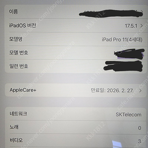 아이패드프로 11 4세대 에플케어 256셀룰러