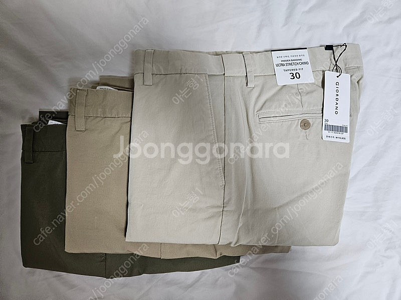 지오다노 울트라 스트레치 치노팬츠 테이퍼드핏 면바지--0