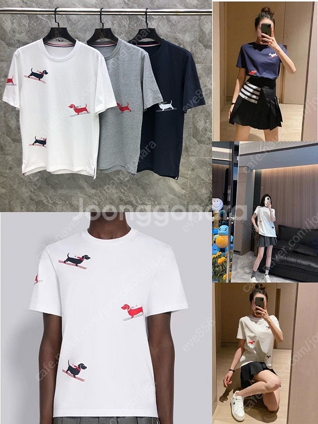 톰브라운 강아지 남여공용 반팔 티셔츠 3칼라--2
