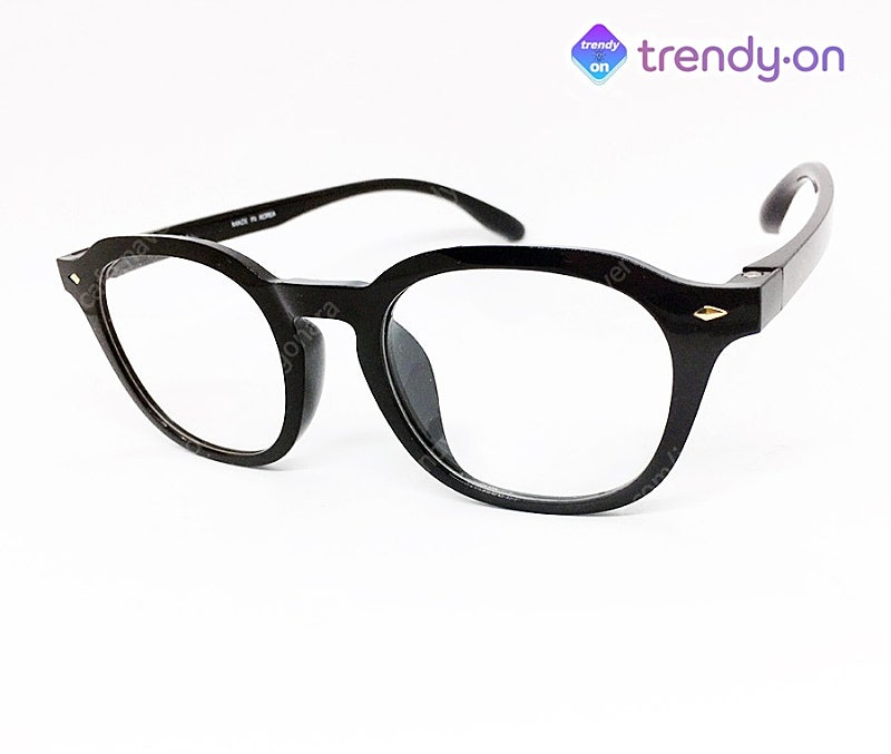 [추가증정] 트랜디온 블랙 뿔테 가벼운 국내생산 아케마 안경테 새제품