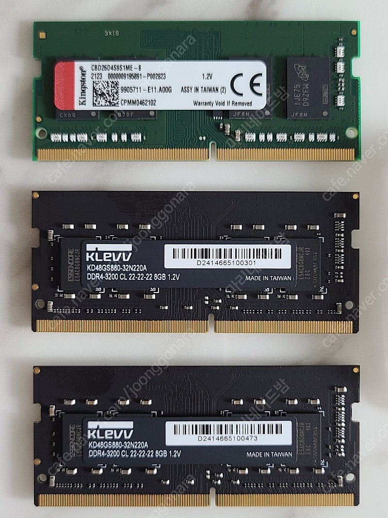 노트북용 DDR4 3200 메모리 램 8GB 2개