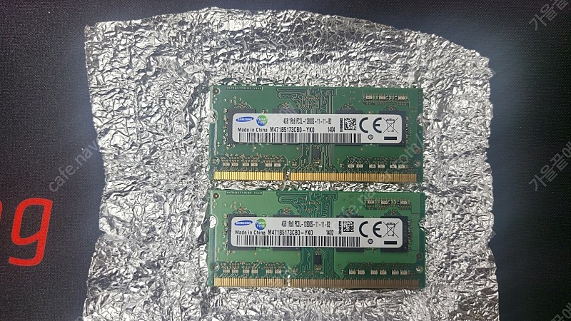 노트북용 DDR3 12800 4기가램 2장에 택포 2만원에 팝니다.