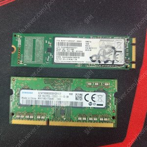 노트북용 m.2 SSD 128, RAM PC3 4GB 팝니다.