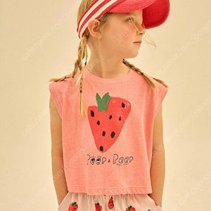 젤리멜로 딸기 슬리브리스 티셔츠 110 새상품