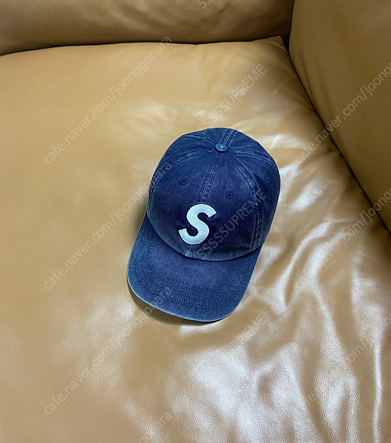 Supreme 슈프림 피그먼트 S로고 6패널 볼캡 모자 (Pigment Washed Navy)