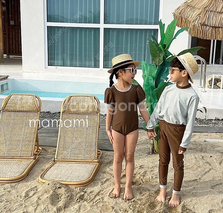 마마미 수영복 새상품 초코s--1