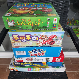 보드게임(치킨차차, 루핑루이, 상어아일랜드, 셈셈수놀이, Make 'N' Break, the Game of LIFE) 6종 중고 판매