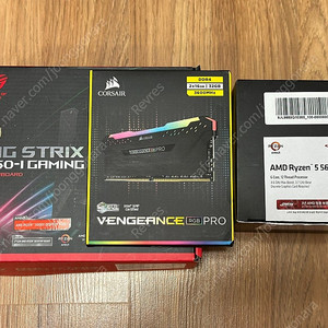 ASUS b550i strix + 5600x + 2 * 16gb 커세어 벤전스 프로 램 itx 보드셋
