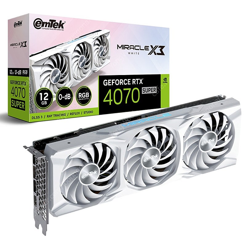 이엠텍 지포스 RTX 4070 SUPER MIRACLE X3 WHITE D6X 12GB 미개봉